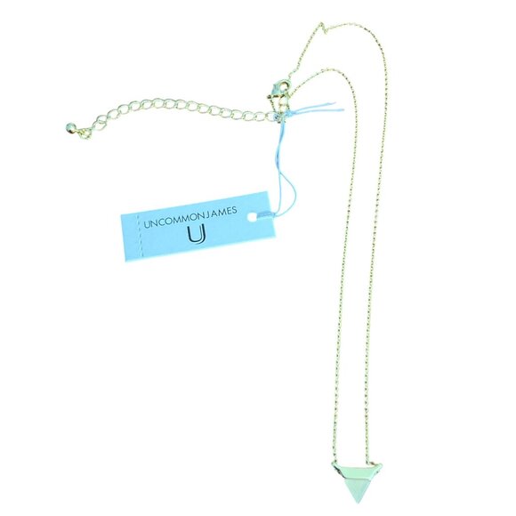 Uncommon James Gold Tone Necklace Triangle Pendant Delicate 16" + 3.5" NWT - Picture 4 of 6